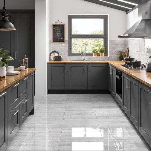 Light grey porcelain tiles - light,