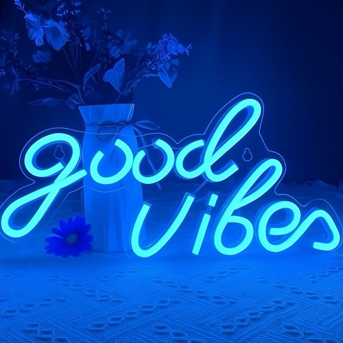 Good vibes neon sign - vibes, blue