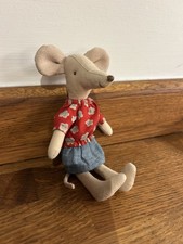 Maileg Mum Mouse In Denim Skirt Red Blouse, Retired, Excellent Condition ✨