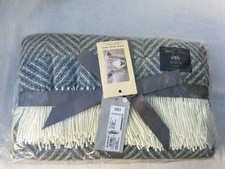 M & S Home Throw 140cm x 185cm Colour Charcoal Mix 97% Wool 3% Other Fibres New