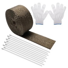 Exhaust Header Wrap Kit Tape Bandage 6M Temp Resistance 10 Stainless Steel Ties