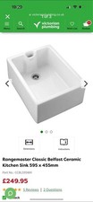 Rangemaster Classic Belfast Ceramic Kitchen Sink White 595x455