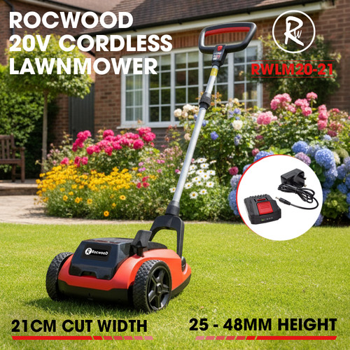 20v cordless rocwood lawnmower - rocwood,