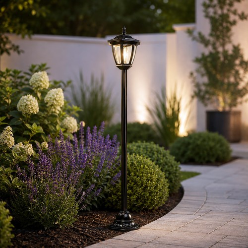 Solar garden lamp - lamp, post