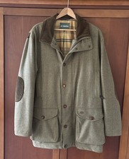 LE CHAMEAU Tweed Hunting FIELD COAT Shooting Jacket Large Waterproof Windowpane