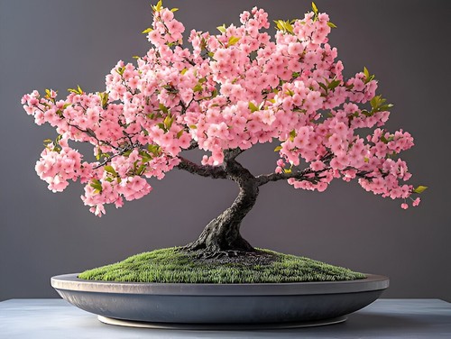 Pink cherry blossom bonsai - blossom,