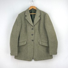 Harry Hall Derby Tweed Riding Jacket Womens 40 Green Wool Hacking Hunting Show