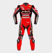 DUCATI LENOVO MENS MOTORCYCLE BIKER 1 PIECE MOTORBIKE RACING LEATHER SUIT
