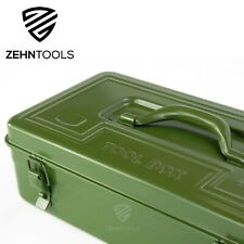 Vintage Army Green Tool Box Metal Van Chest Carry Handle Military Surplus Ammo