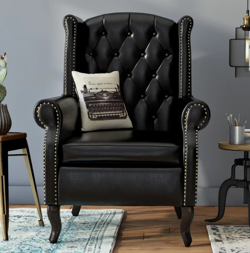 Leather wing chair - wing,