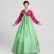 Women Hanbok Gown Dress Long Sleeve Korean Traditional Costume Dance Cosplay