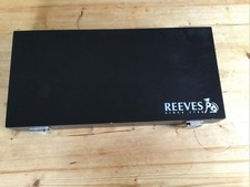Black Wood Effect Reeves Water Colour Paint Box With Paints, Palette, Eraser