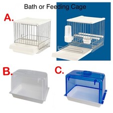 Large Bird Cage Bath for Finch, Canary, Budgie Parakeet -Hooks In Cage In Option