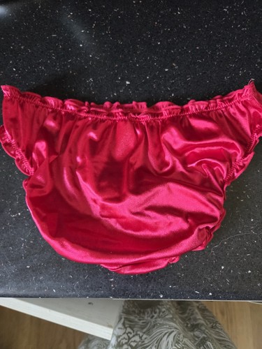 Red satin sissy panties - satin,