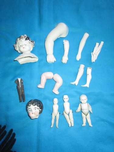 Antique mixed porcelain bisque - mixed, porcelain/bisque
