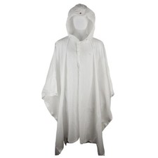 Original Swiss Army Poncho - White Emergency Outdoor Festival Camping Surplus