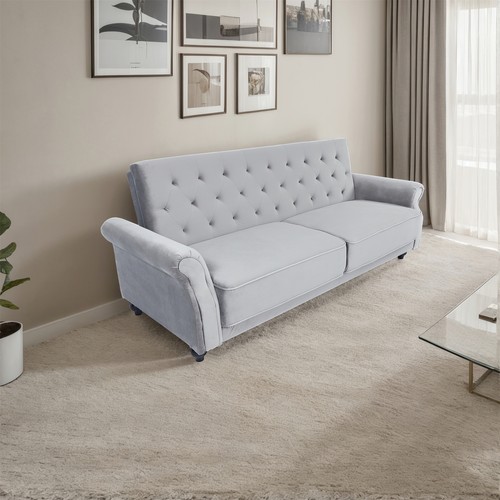 Velvet sofa bed 225cm - 225cm, modern