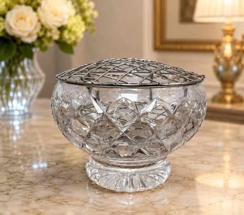 Vintage cut glass pedestal - vintage,