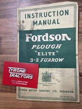Fordson Plough Elite Instruction Manual 3 - 2 Furrow Original Book 1948