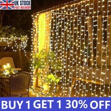 300 LED Curtain Fairy Lights String Indoor/Outdoor Wedding Party Wall Decor