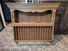Vintage Pine Plate Rack Wall