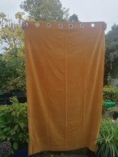 Dunelm cotton velvet eyelet curtains each 46"w x 72"d gold mustard