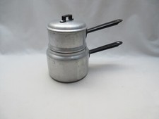 Vintage Tower Brand small aluminium double boiler bain marie saucepan pots