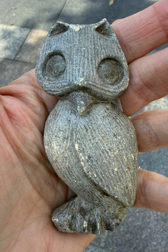 Hand carved soapstone - carved, owl