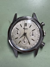 WYLER INCAFLEX CHRONOGRAPH DIAL  HAND SET.  37mm STAINLESS STEEL CASE. NO MOVEMT
