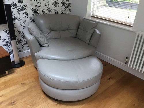 Dfs grey leather - leather, cuddle