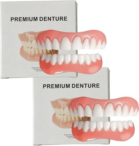2pcs silicone dentures - silicone, fit