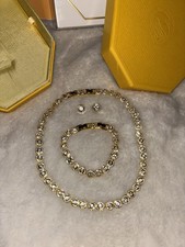 Swarovski GOLD Angelic Tennis Necklace, Earrings & Bracelet Set, Sparkly & Clean