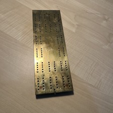 Vintage Brass Cribbage Board -