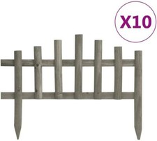 10 Garden Fence Panels Lawn Edging Wooden Plant Border Garden Fences Picket