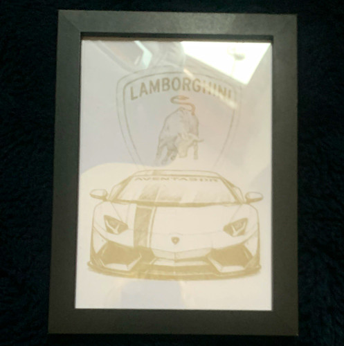 Framed lamborghini bull car - bull,