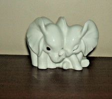 Vintage  Royal Osborne Bone China Baby Elephants With Trunks Entwined 1403