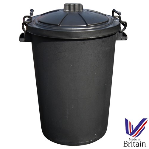 Black 85l litre plastic bin - 80/85l,