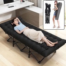 Camping Cot Heavy-Duty Portable Camping Bed  Folding Sleeping Bed with Cushion