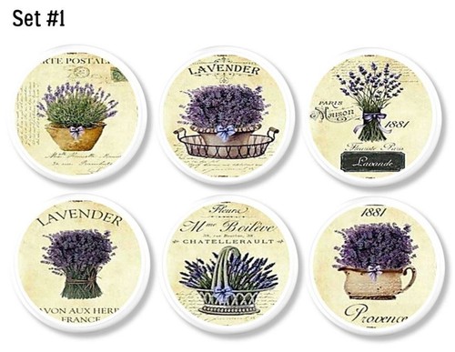 Lavender cabinet knobs - 4, 6