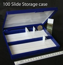 Blue Microscope slide storage