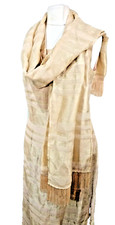 Michel Ambers Cream Off White Full Length Dress & Shawl Wrap - Size 8 - Formal