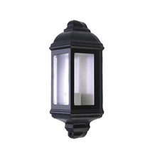 Modern Black Outdoor Half Lantern Wall Light Garden Porch Lamp