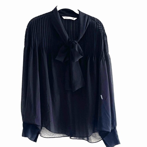 Zara pleated tie neck - zara, blouse