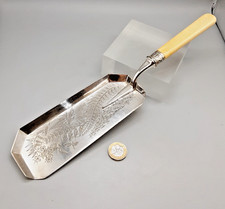 Antique Robert & Belk Silver Plated Crumb Tray - Ferns & Flowers Design - 33cm