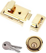 Yale YES-NL-PB Essentials Nightlatch, 60mm backset, Polished Brass Finish