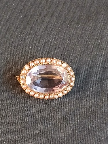 15ct victorian amethist brooch - victorian,