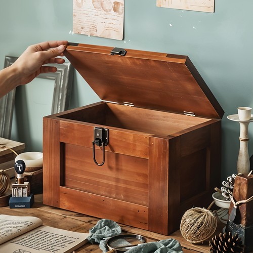 Vintage wooden storage box - vintage,