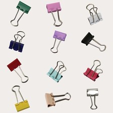 Bulldog Foldback Clips 19mm Letter & Binder in 13 Coloured & Pastel Options