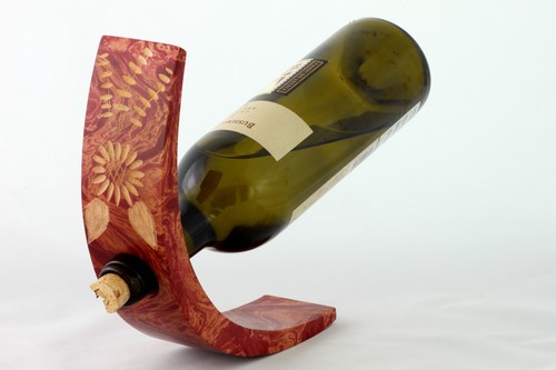 Wooden balancing wine bottle - balancing,
