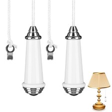 2X Ceramic Bathroom Light Pull